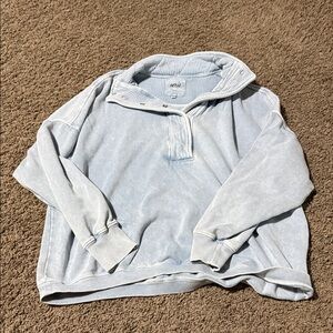 Aerie Soft Blue Textured Pullover